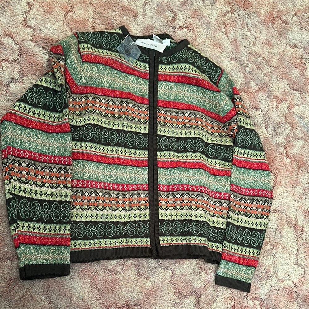 Colorful Striped Cardigan Sweater